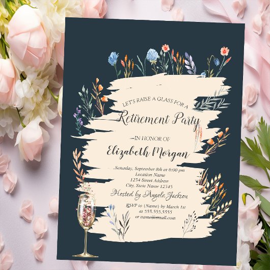 Invitation Fleur sauvage de printemps, Retraite de verre