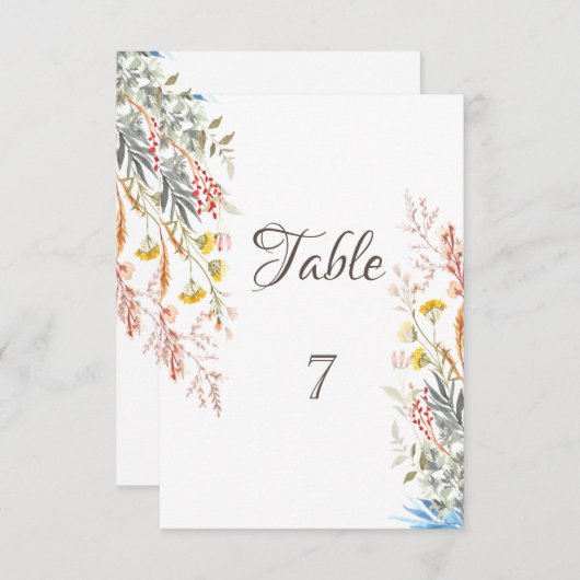 Invitation Fleur sauvage de printemps séché (Devant / Derrière)