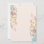 Invitation Fleur sauvage de ressort d'aquarelle sec (Dos)
