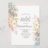 Invitation Fleur sauvage de ressort d'aquarelle sec (Devant / Derrière)