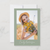 Invitation Fleur sauvage de Sage Green Boho Photo (Dos)