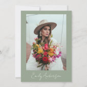 Invitation Fleur sauvage de Sage Green Boho Photo (Dos)