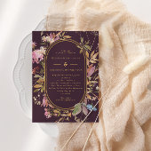 Invitation Fleur sauvage  de trame de Boho d'automne Mariage