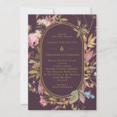 Invitation Fleur sauvage  de trame de Boho d'automne Mariage (Devant)
