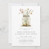 Invitation Fleur sauvage de Whimsical Mason Jar Mariage (Devant)