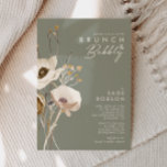 Invitation Fleur sauvage de Whimsical Sage Green Brunch et Bu<br><div class="desc">Ce brunch Fleur sauvage Whimsical Sage Green et une invitation à la bulle sont parfaits pour votre mariage boho simple et élégant. Les fleurs sauvages minimalistes d'aquarelle vous feront vivre votre vision ! Le design de jolies fleurs blanches et dorées, avec des touches de violet et de jaune, complètera votre...</div>