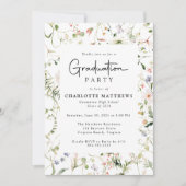Invitation Fleur sauvage d'élégance rustique Frame Graduation (Devant)