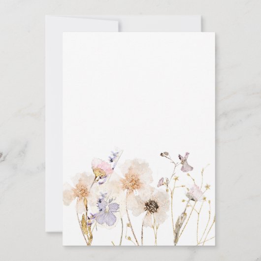 Invitation fleur sauvage délicat Confirmation (Dos)