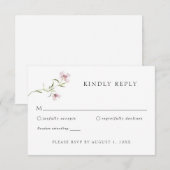 Invitation Fleur sauvage délicat Violet mariage Réponse RSVP (Devant / Derrière)