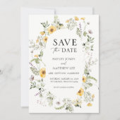 Invitation Fleur sauvage Delicate Enregistrer la date (Devant)