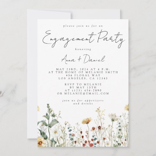 Invitation Fleur sauvage d'été (Devant)