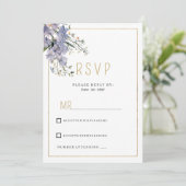 Invitation Fleur sauvage d'été bleu lavande RSVP (Debout devant)