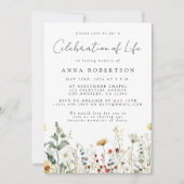 Invitation Fleur sauvage d'été Célébration de la vie funérair (Devant)