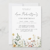 Invitation Fleur sauvage d'été Champ Anniversaire (Devant)