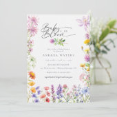 Invitation Fleur sauvage d'été du printemps | Baby shower col (Debout devant)