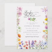 Invitation Fleur sauvage d'été du printemps | Baby shower col (Devant / Derrière)