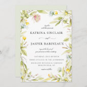 Invitation Fleur sauvage d'été Floral Frame Mariage (Devant / Derrière)