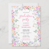 Invitation Fleur sauvage d'été Floral Graduation Party (Devant)