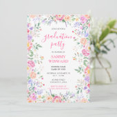 Invitation Fleur sauvage d'été Floral Graduation Party (Debout devant)