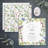 Invitation Fleur sauvage d'été moderne Mariage Carré