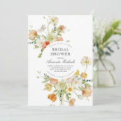 Invitation Fleur sauvage d'été Peach Blush Fête des mariées f (Debout devant)