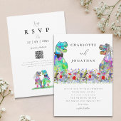 Invitation Fleur sauvage Dinosaur Thème Mariage