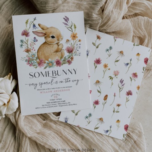 Invitation Fleur sauvage d'invitation de Baby shower