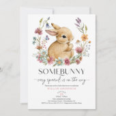 Invitation Fleur sauvage d'invitation de Baby shower (Devant)