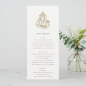 Invitation Fleur sauvage d'or Blush Ganesh Indian Mariage Men (Debout devant)