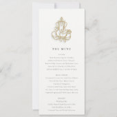 Invitation Fleur sauvage d'or Blush Ganesh Indian Mariage Men (Devant)
