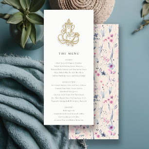 Invitation Fleur sauvage d'or Blush Ganesh Indian Mariage Men