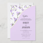 Invitation Fleur sauvage d'or lilas de printemps boho mariage (Devant)