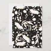 Invitation Fleur sauvage d'or Noir et Blanc fête d'anniversai (Dos)