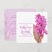 Invitation Fleur sauvage d'orchidée aquarelle carré invitatio (Devant / Derrière)