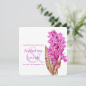 Invitation Fleur sauvage d'orchidée aquarelle carré invitatio (Debout devant)