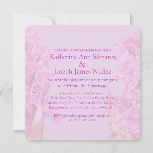 Invitation Fleur sauvage d'orchidée aquarelle carré invitatio (Dos)