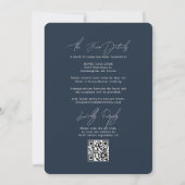 Invitation Fleur sauvage Double Arch Navy RSVP QR Code Mariag (Dos)