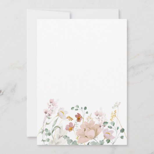 Invitation fleur sauvage douce nuptiale (Dos)
