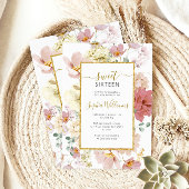 Invitation Fleur sauvage Doux Floral Doux 16 Anniversaire