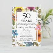 Invitation fleur sauvage du 50e anniversaire de Mariage (Debout devant)