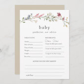 Invitation Fleur sauvage du Baby shower de conseil et de préd (Devant / Derrière)