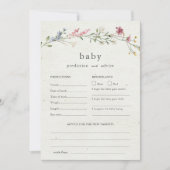 Invitation Fleur sauvage du Baby shower de conseil et de préd (Devant)