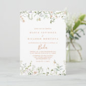 Invitation Fleur sauvage du jardin d'automne Mariage espagnol (Debout devant)
