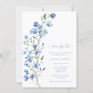 Invitation Fleur sauvage Dusty Blue Temps Pour Fête des marié