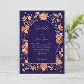 Invitation Fleur sauvage Elegant Arc Marine Mariage de automn (Debout devant)