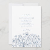 Invitation Fleur sauvage Elegant Boho Dusty Fête des mariées  (Devant)