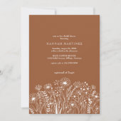 Invitation Fleur sauvage Elegant Boho Terracotta Fête des mar (Devant)