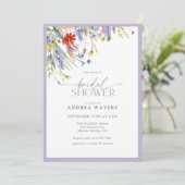 Invitation Fleur sauvage élégant | Fête des mariées aquarelle (Debout devant)