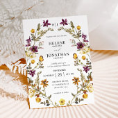 Invitation Fleur sauvage Élégant Floral Mariage moderne