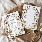 Invitation Fleur sauvage Élégant Floral Mariage moderne